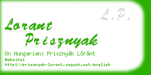 lorant prisznyak business card